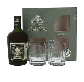 Botucal Reserva Exclusiva Rum mit 2 Gläsern